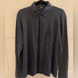State & Liberty Gray/Blue Plaid Button Down Sz L